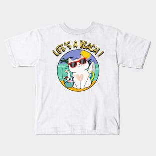 Life's a beach Persian Cat Kids T-Shirt